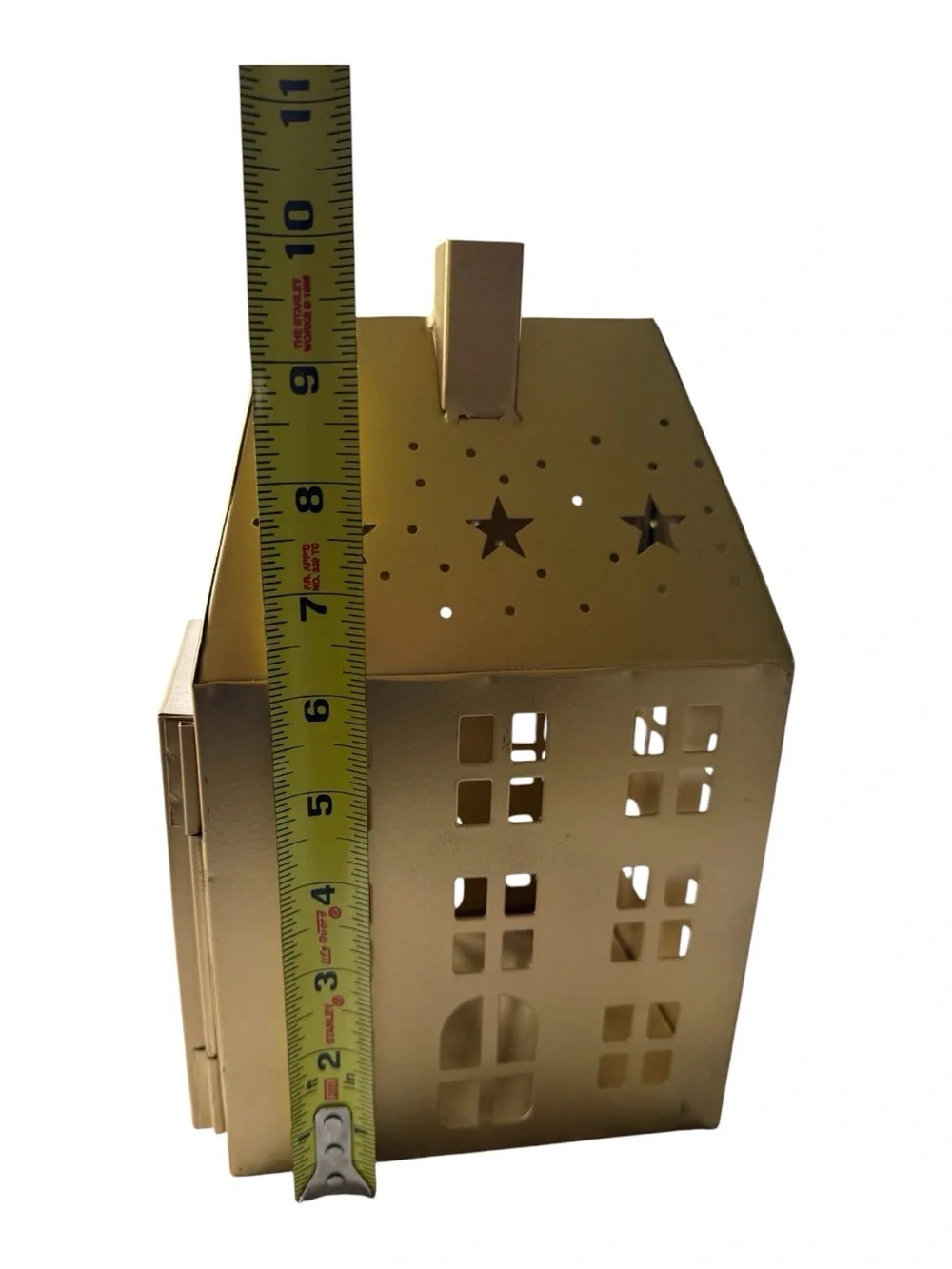 NWT Set of 7 Gold Metal Christmas Houses